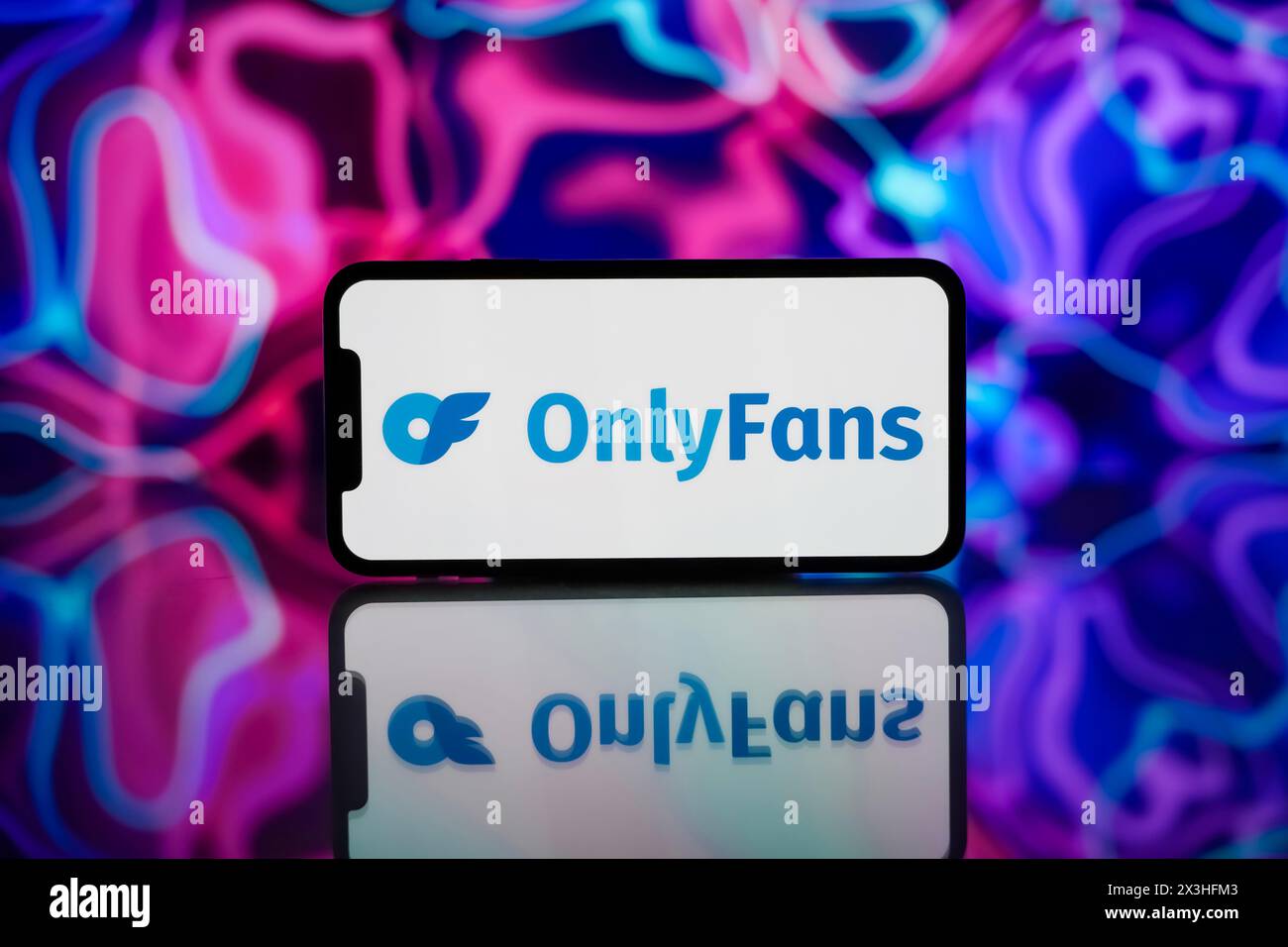 India. 27th Apr, 2024. In this photo illustration, the OnlyFans logo is seen displayed on a mobile phone screen. Credit: SOPA Images Limited/Alamy Live News Stock Photo