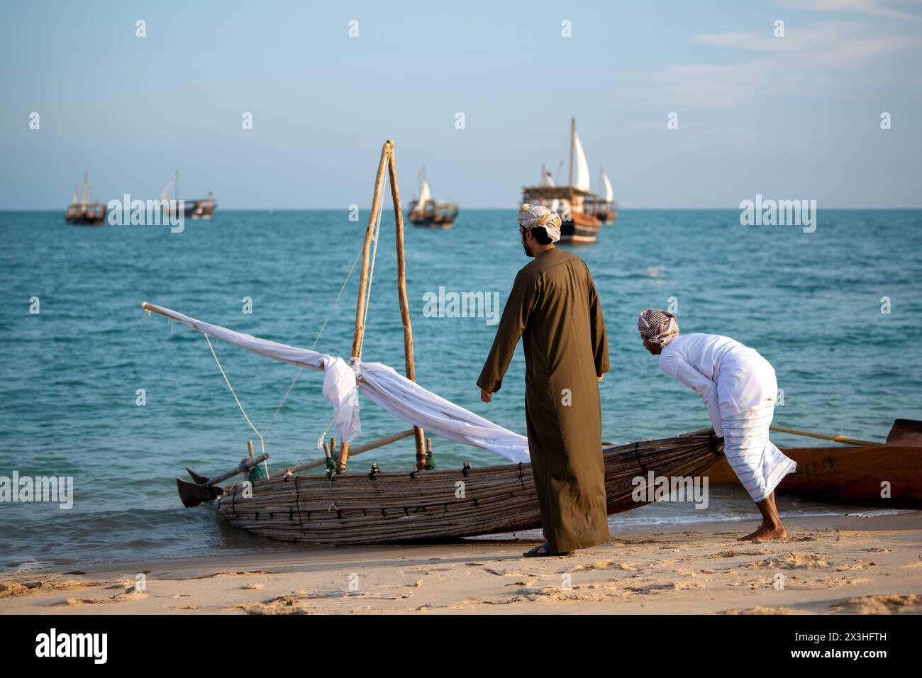 Traditional Dhow Boat Festival Katara Beach Qatar Stock Photo