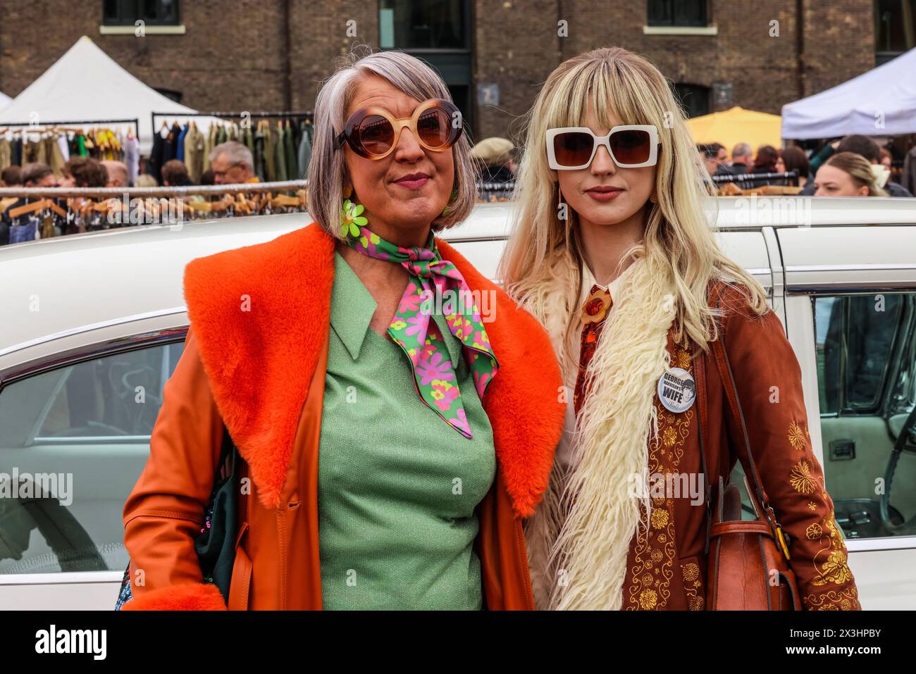 King's Cross, London 26 April 2024 The Classic Car Boot Sale a packed ...