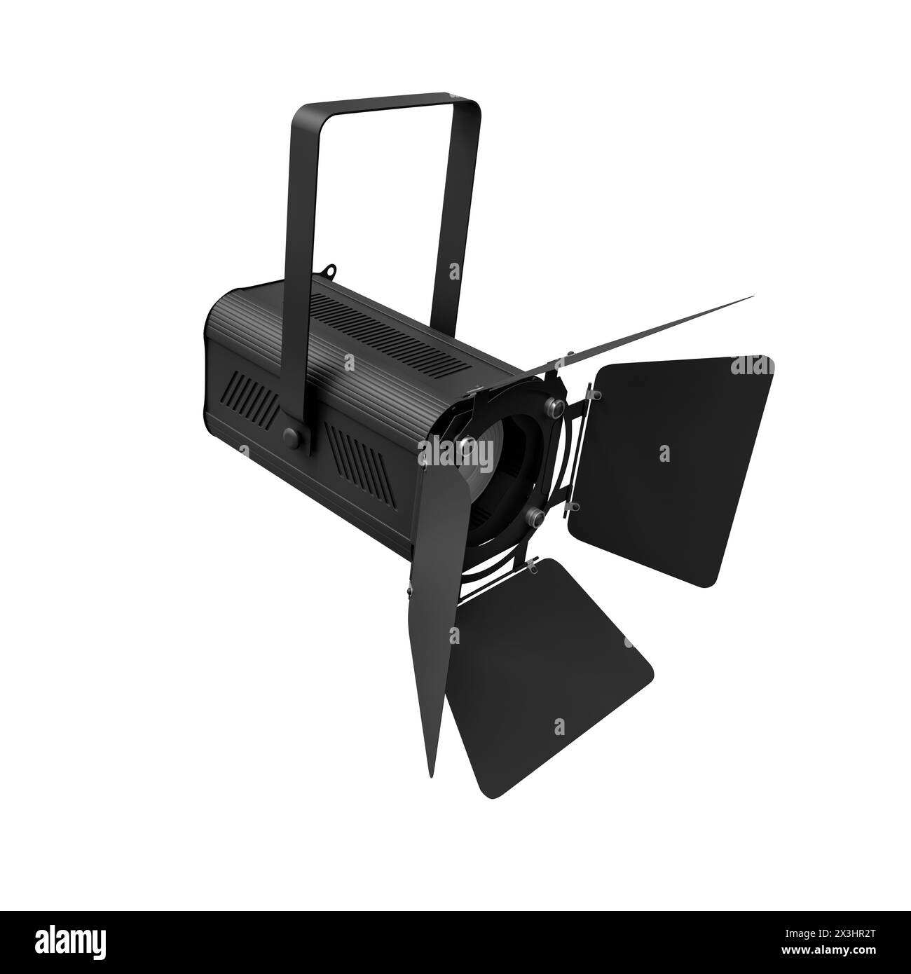 Studio spotlight with barn doors in perspective Stock Photo Alamy