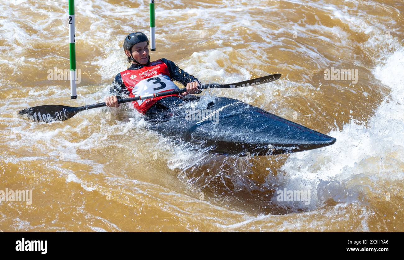27 April 2024, Saxony, Markkleeberg Canoeing German Olympic