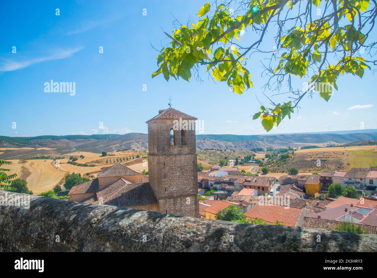 Overview and landscape. Cogolludo, Guadalajara province, Castilla La Mancha, Spain. Stock Photo