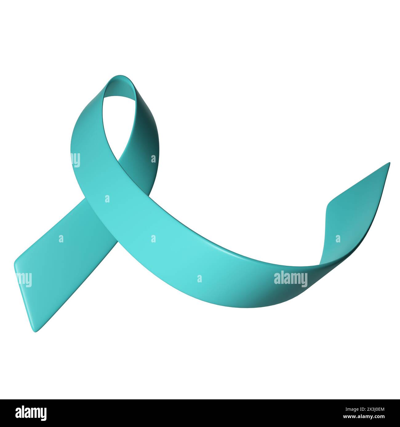 3d Ovarian Cancer Awareness Month Teal Color Ribbon Ovarian Cancer ...