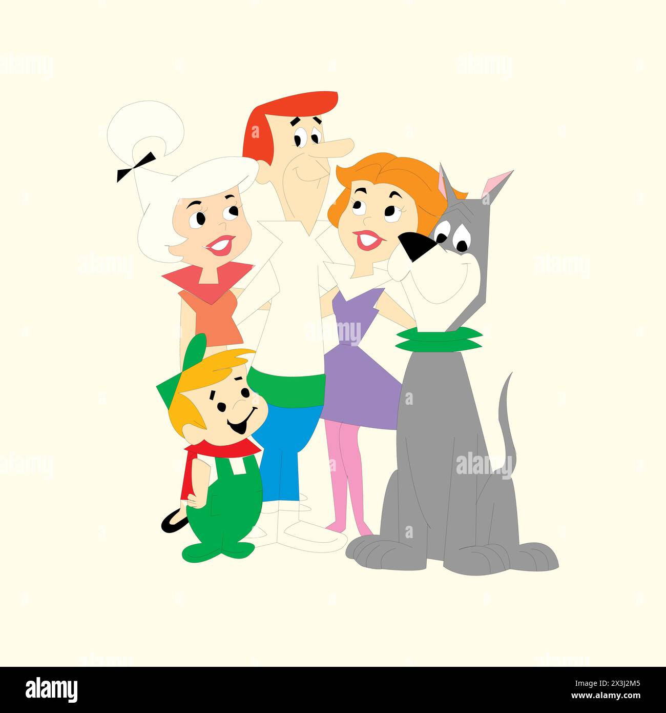 Jetsons family cartoon animation vector illustration Stock Vector