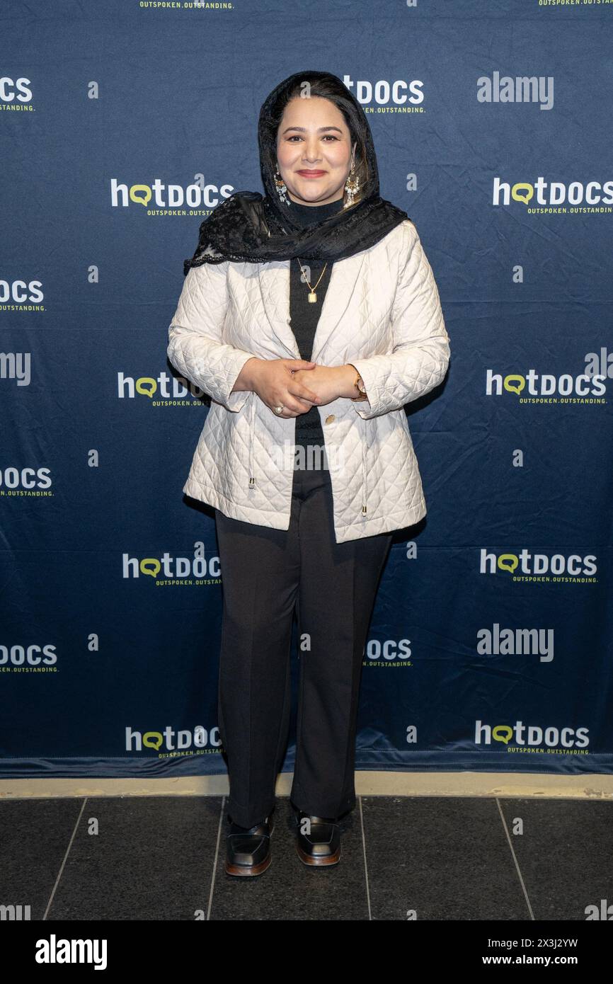 Toronto, Canada. 26th Apr, 2024. Nargis Nehan attends 'An Unfinished Journey' Hot Docs Film Festival premiere. Forced to flee their country after the Taliban take-over in 2021 four Afghan women leaders struggle to keep the world's attention on the unfolding crisis in Afghanistan while coming to terms with what it means to have their power usurped and two decades of progress dismantled. (Photo by Shawn Goldberg/SOPA Images/Sipa USA) Credit: Sipa USA/Alamy Live News Stock Photo