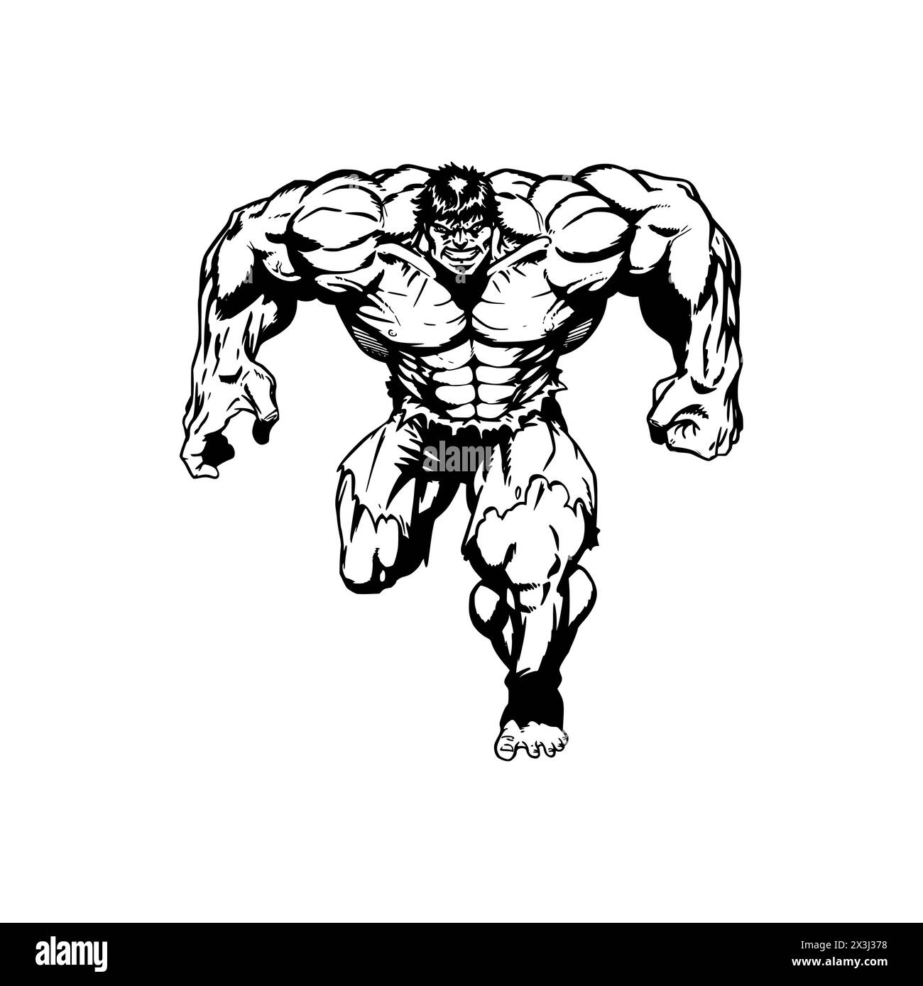 Muscle hulk fighter artwork vector illstration Stock Vector