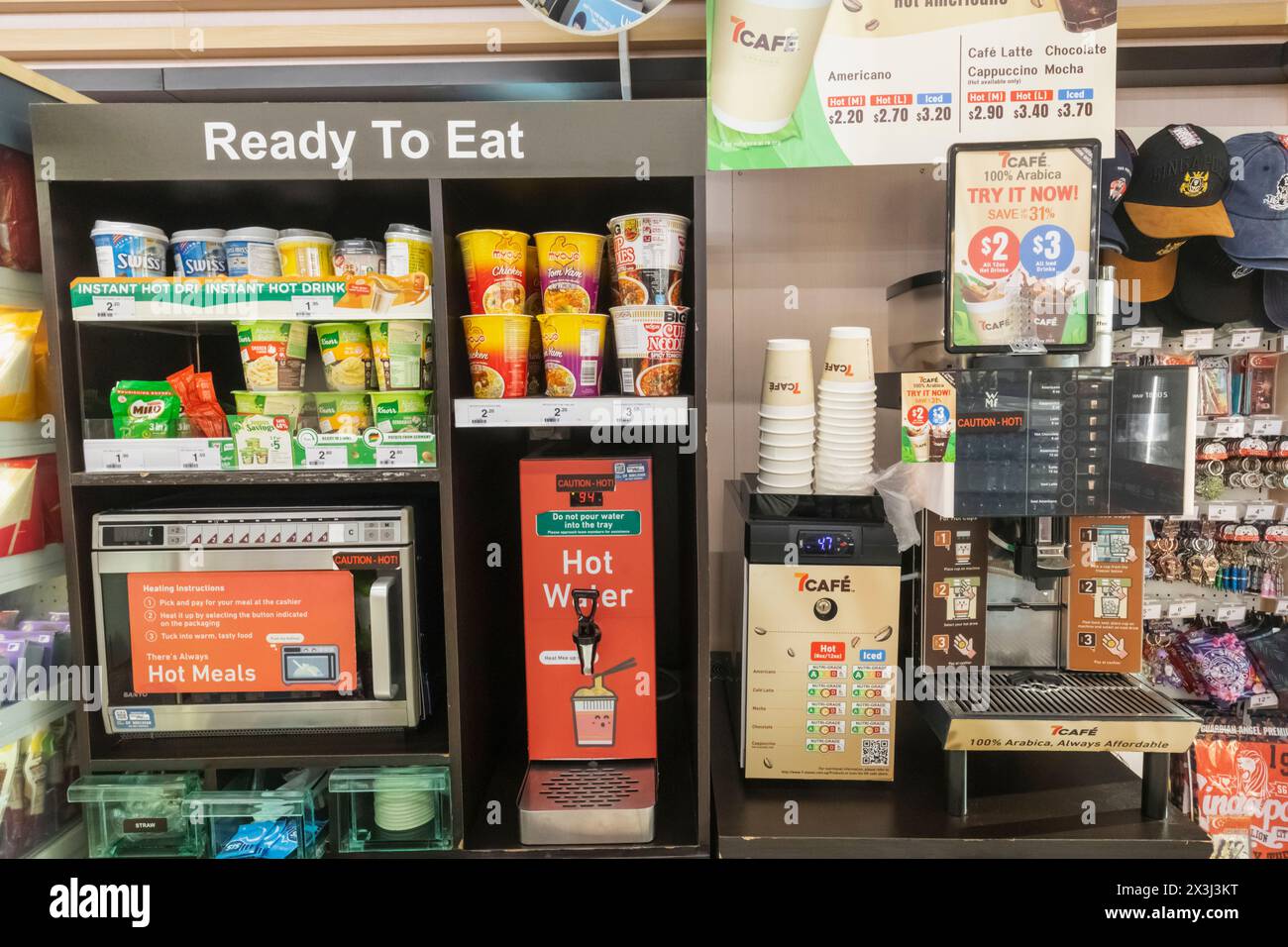 Asia, Singapore, Interior View of 7-11 Mini store Stock Photo - Alamy