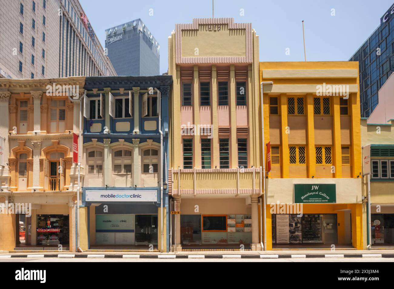 Asia, Singapore, Chinatown, Historical Buildings on South Bridge Road Stock Photo