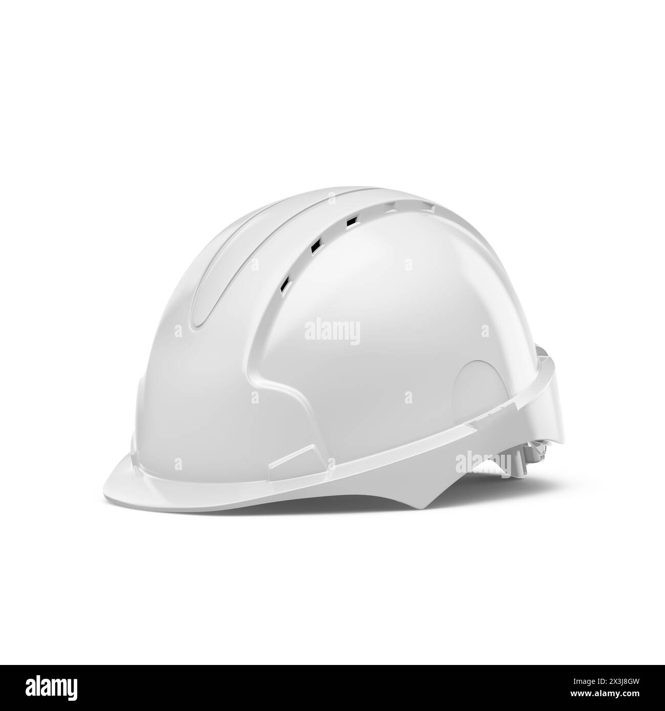 Hard Hat Mockup 3D Rendering on Isolated Background Stock Photo