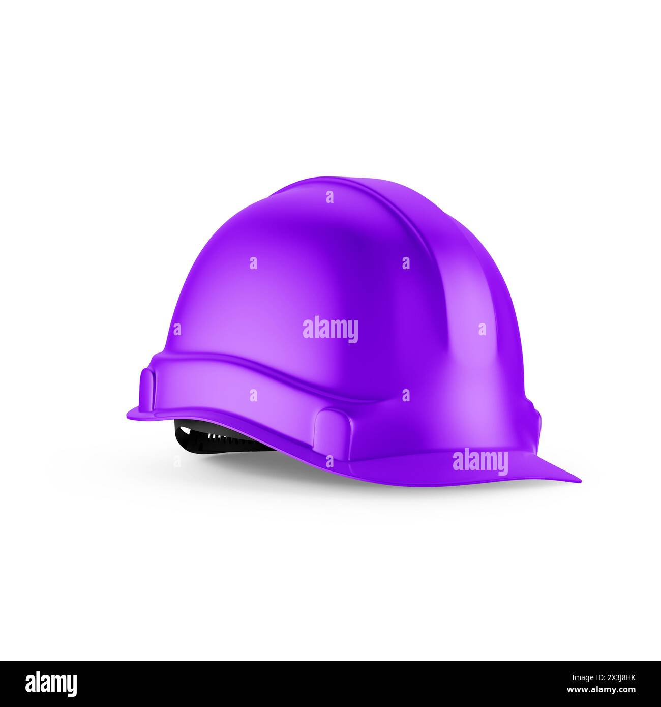 Purple Hard Hat Mockup Isolated on White Background 3D Rendering Stock Photo