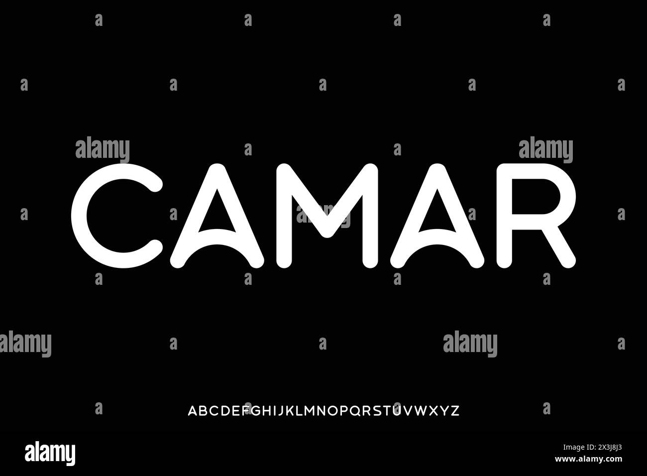 Creative rounded sans serif display font vector. Decorative modern typeface. Stock Vector