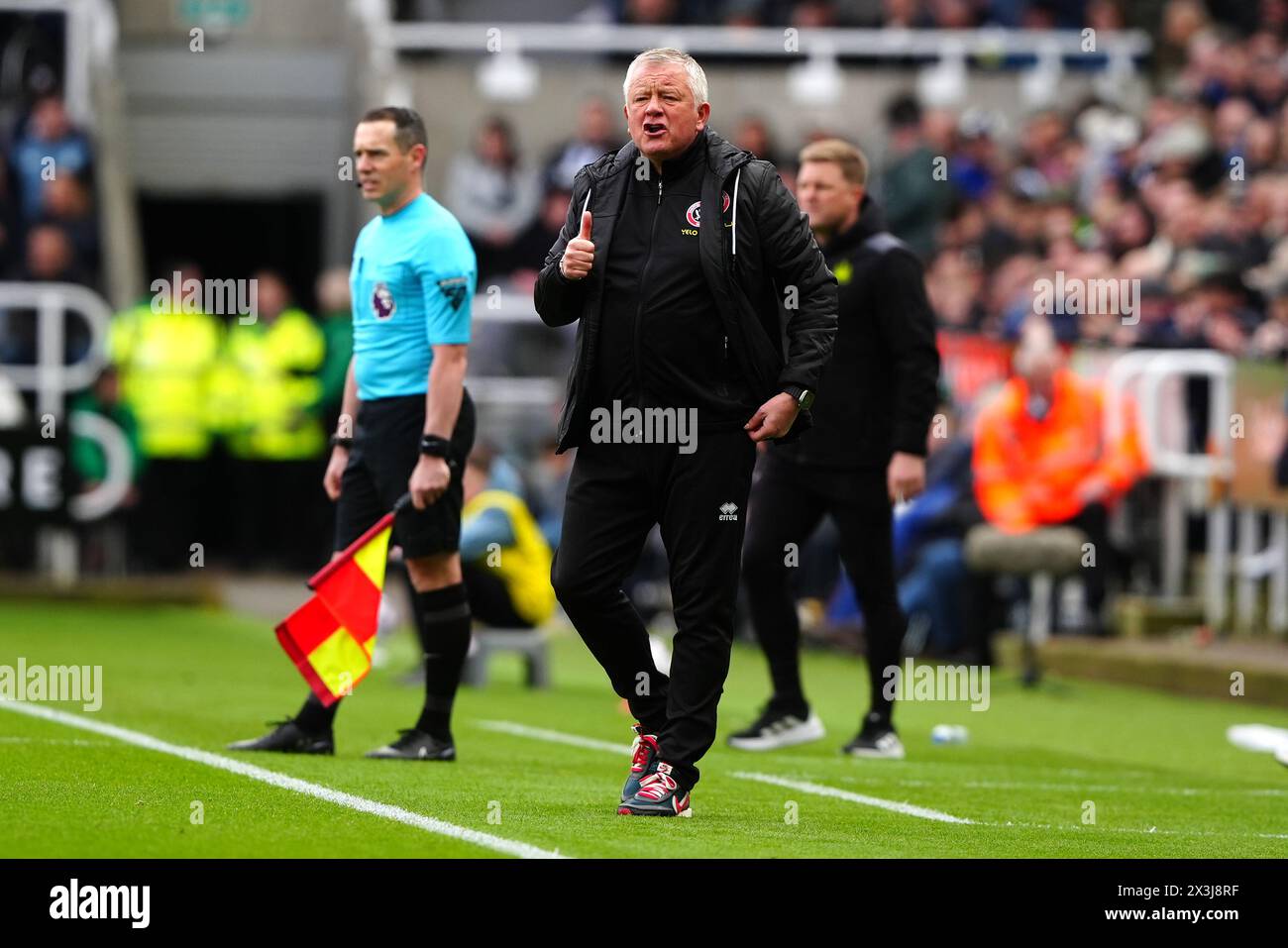 Sheffield United manager Chris Wilder during the Premier League match at St. James' Park, Newcastle upon Tyne. Picture date: Saturday April 27, 2024. Stock Photo