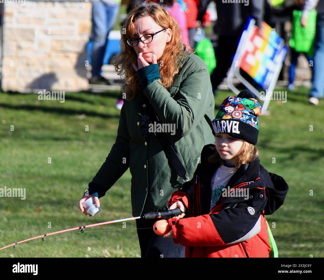 Kids fishing clinic in west bend Wisconsin April 2023 Stock Photo Alamy