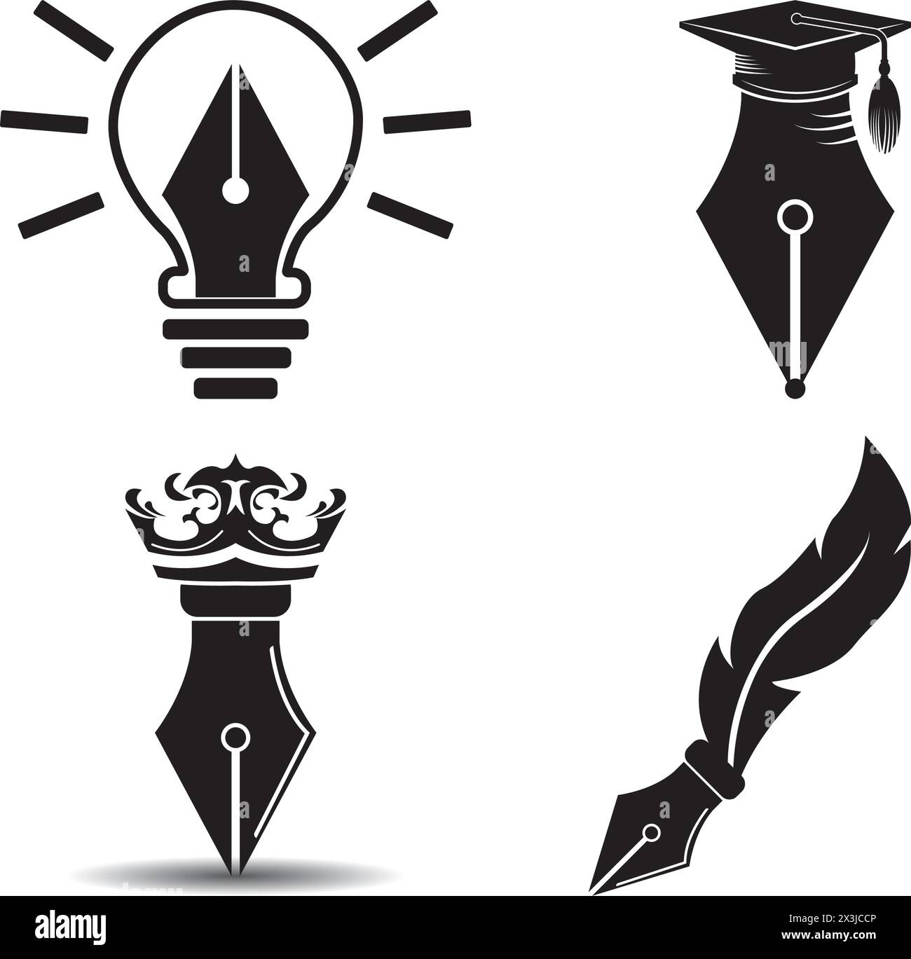 pen tool icon logo vector design template Stock Vector