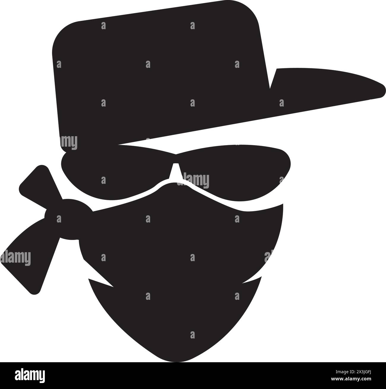 Criminal mask and Bandit icon, logo vector design illustration Stock Vector