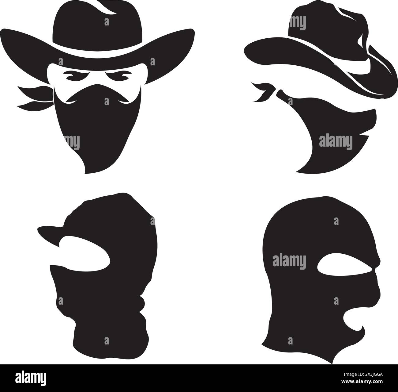 Criminal mask and Bandit icon, logo vector design illustration Stock Vector