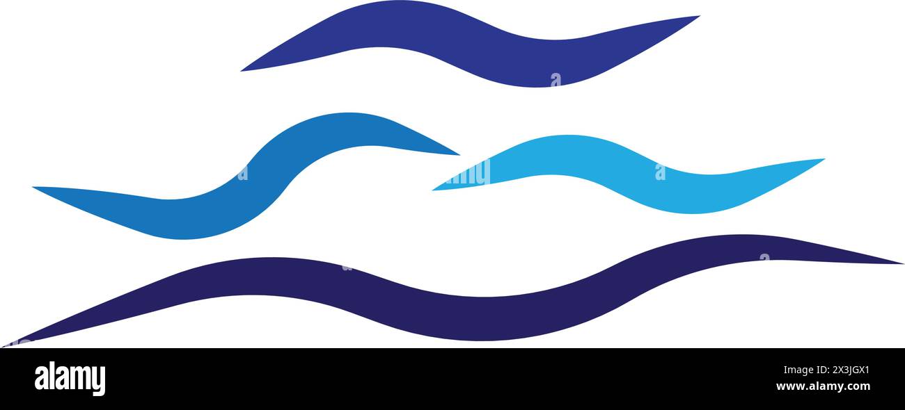 Water Wave symbol and icon Logo Template vector Stock Vector