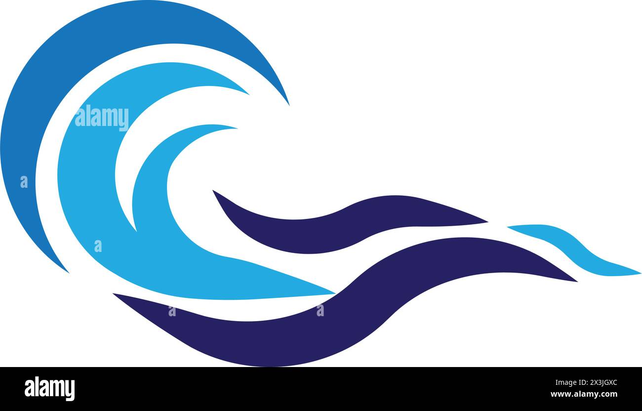 Water Wave symbol and icon Logo Template vector Stock Vector