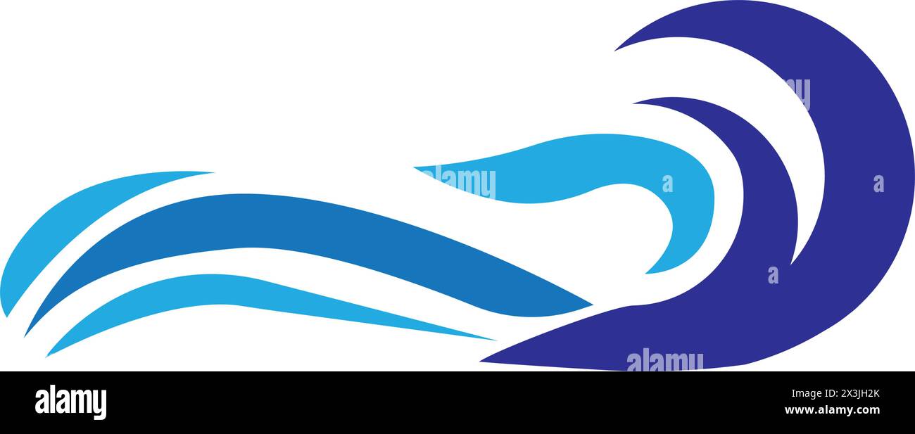 Water Wave symbol and icon Logo Template vector Stock Vector
