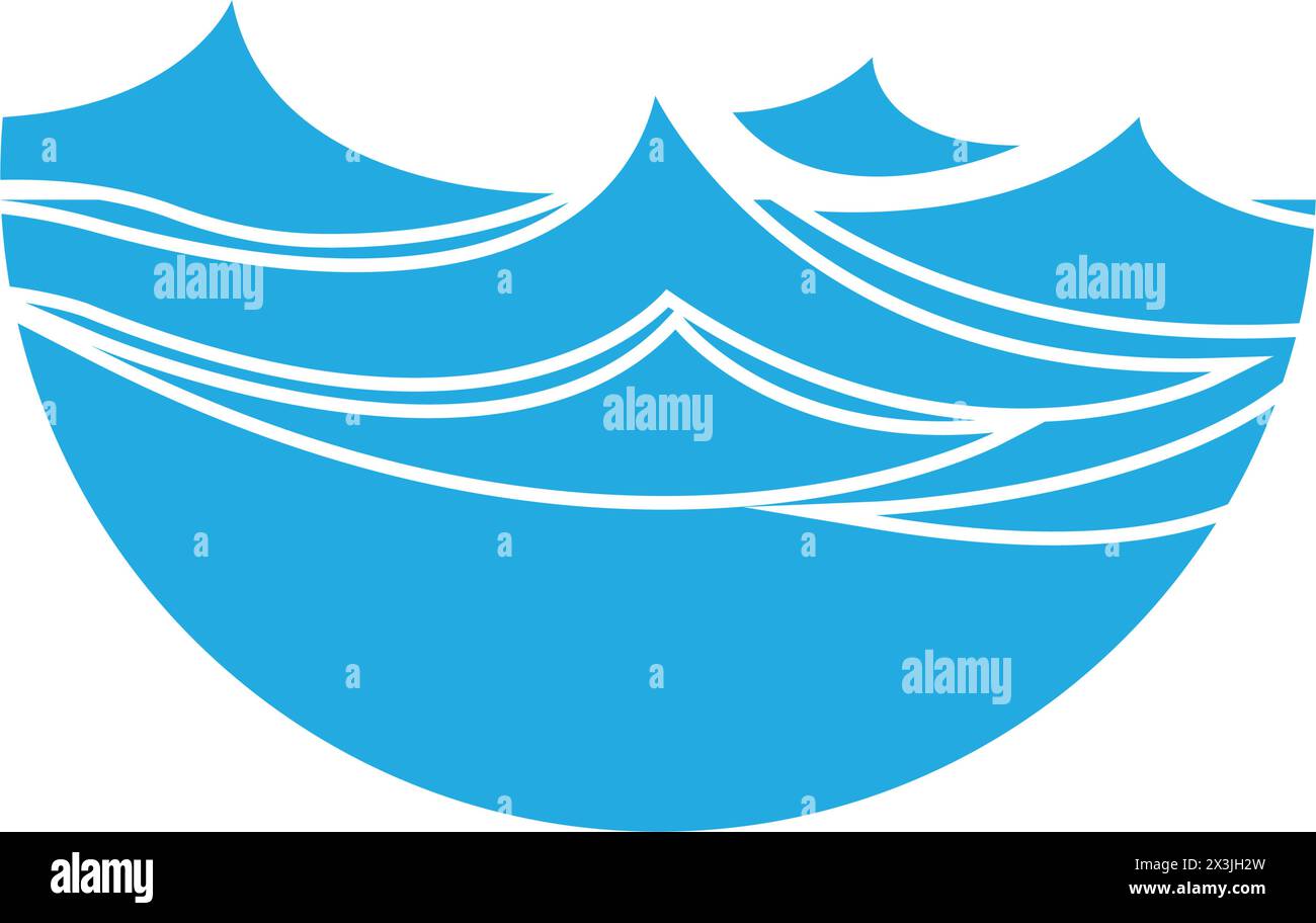 Water Wave symbol and icon Logo Template vector Stock Vector