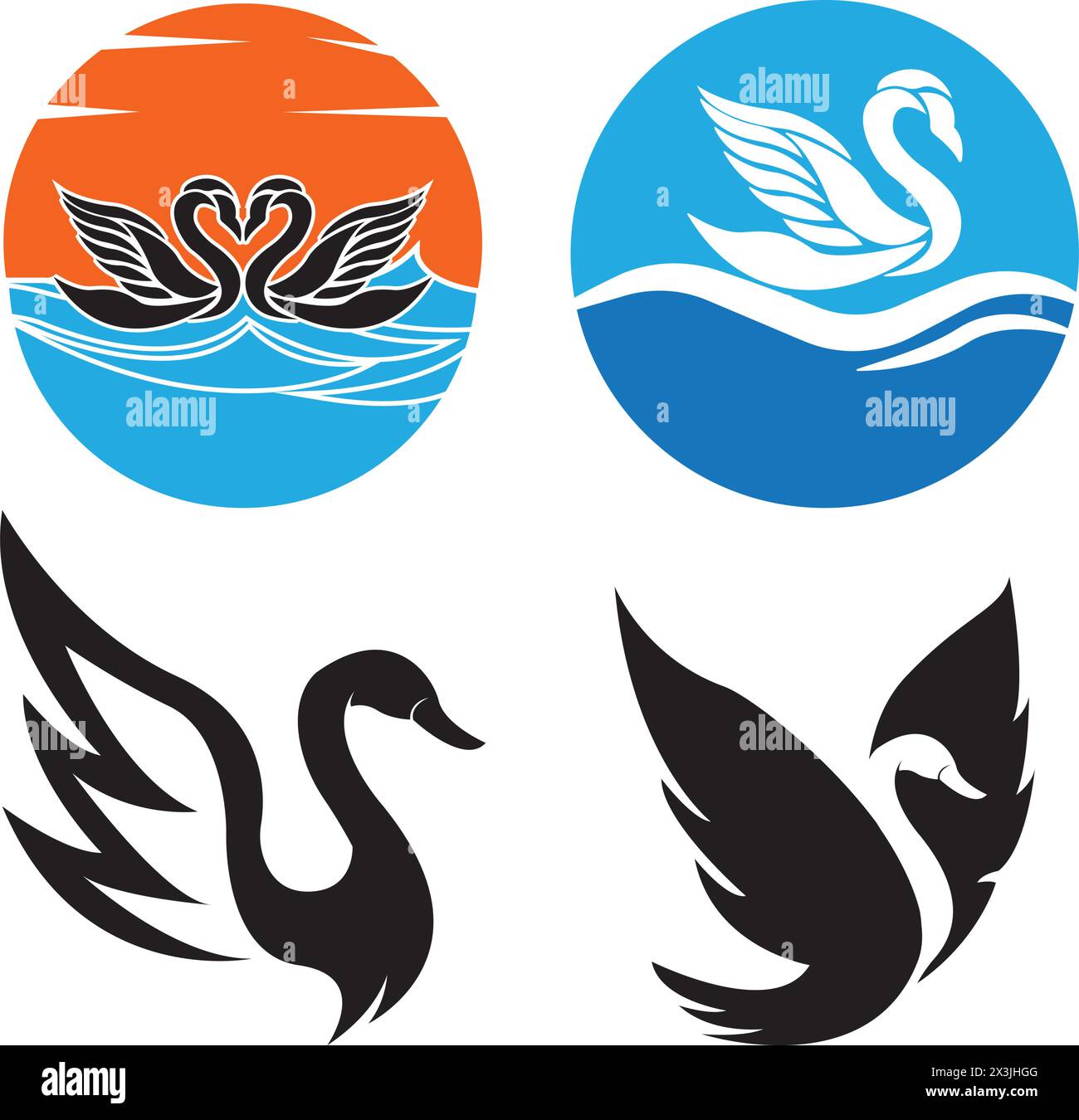 Swan logo Template vector illustration design Stock Vector