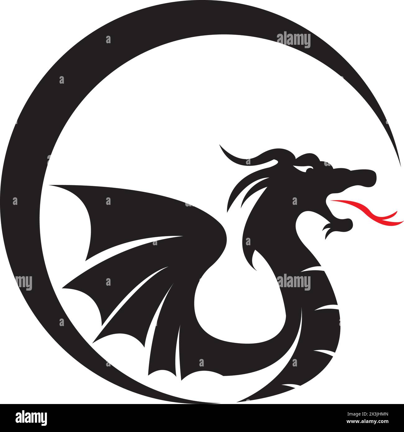 Dragon head icon logo, vector design illustration Stock Vector