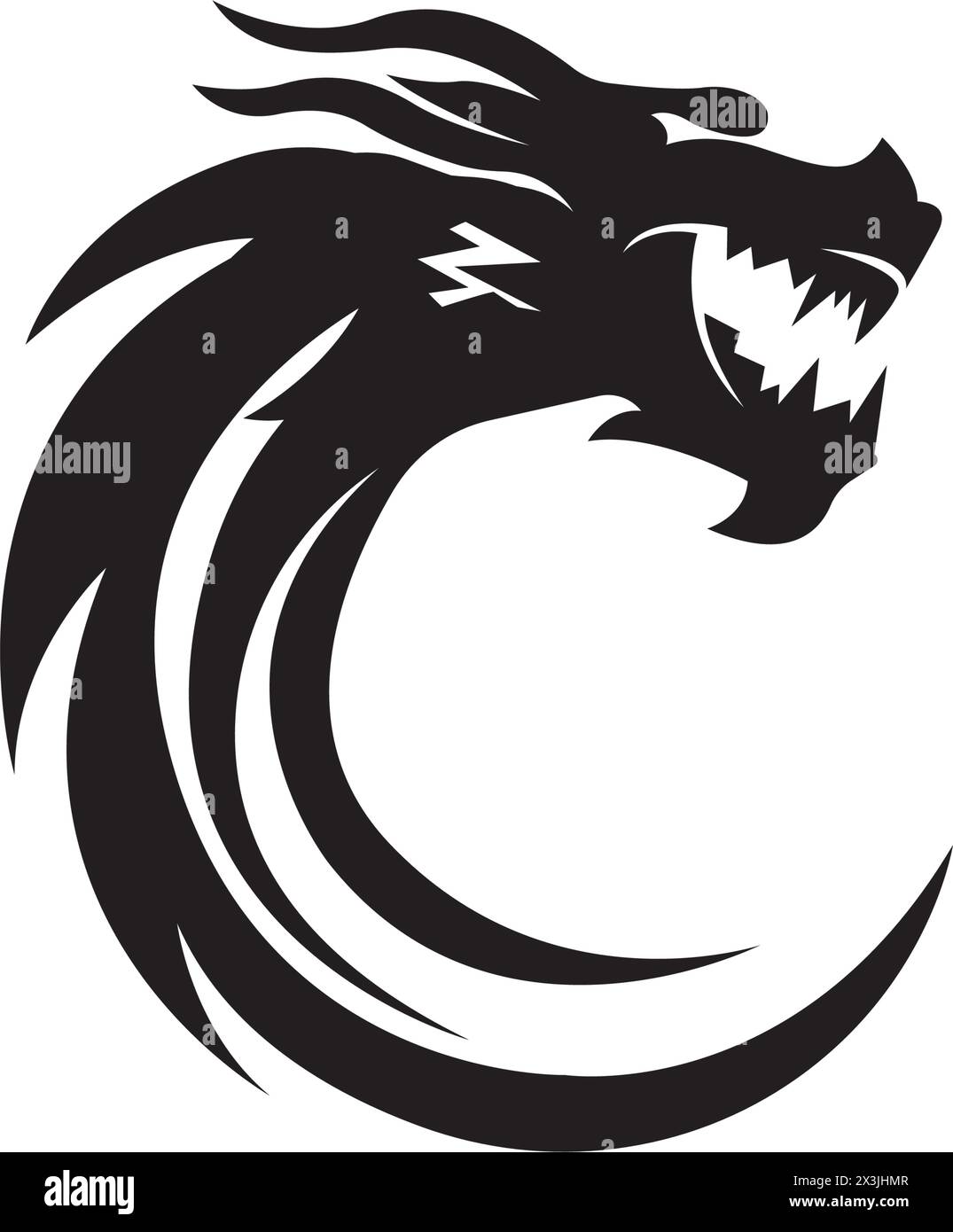 Dragon head icon logo, vector design illustration Stock Vector