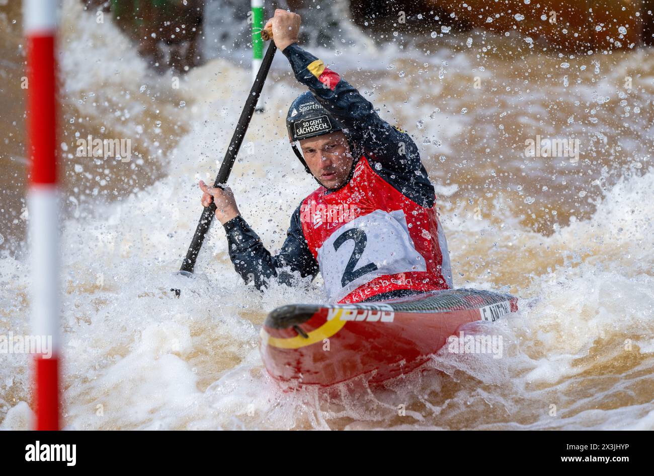 27 April 2024, Saxony, Markkleeberg Canoeing German Olympic