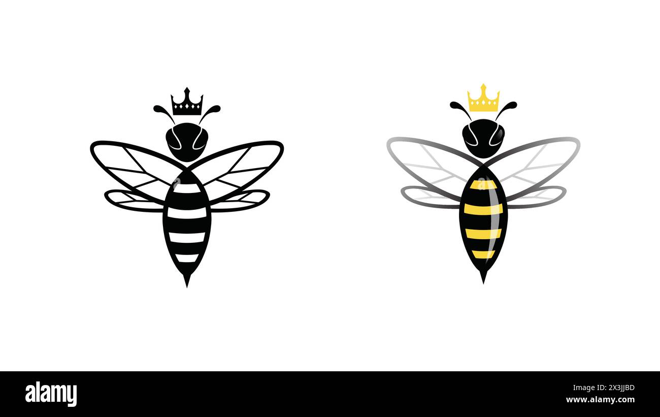 Creative Queen bees collection logo vector symbol illustration Stock Vector