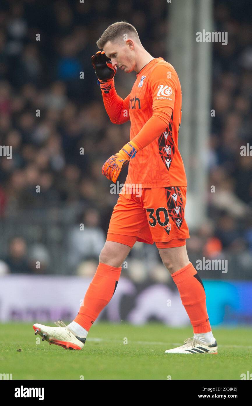 Craven Cottage, Fulham, London, UK. 27th Apr, 2024. Premier League Football, Fulham versus Crystal Palace; Dean Henderson of Crystal Palace Credit: Action Plus Sports/Alamy Live News Stock Photo