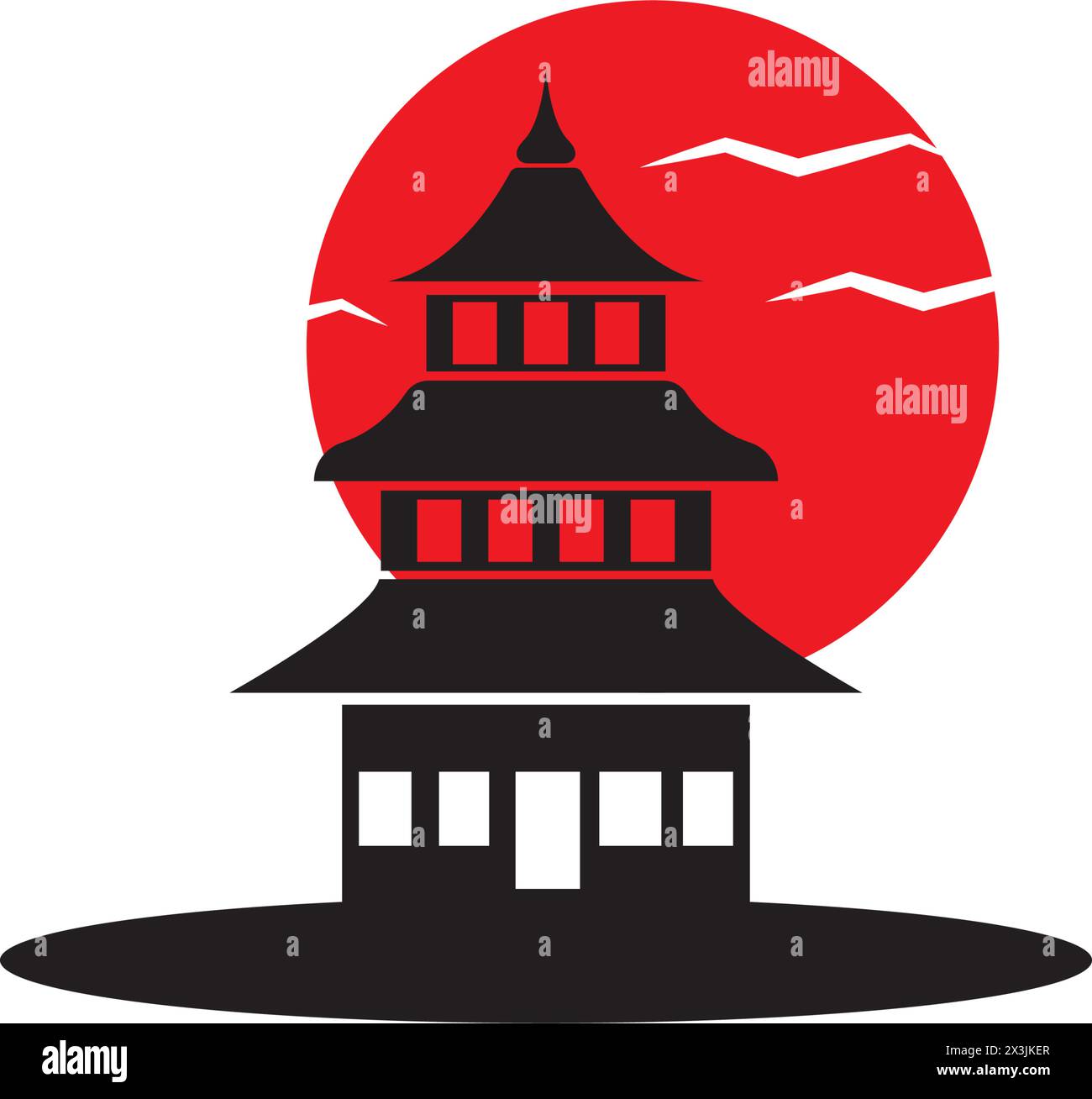 pagoda temple icon logo vector design template Stock Vector