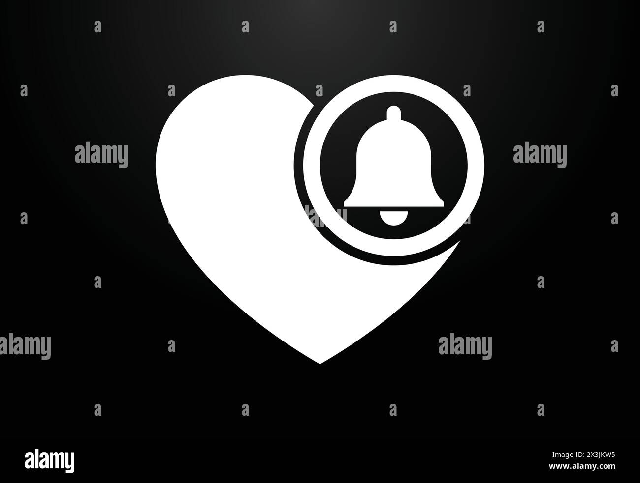 Creative love bell logo design template, Heart with love logo Stock Vector
