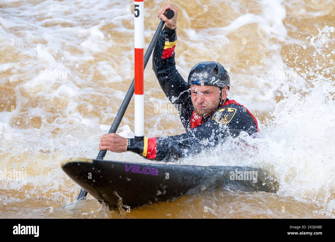 27 April 2024, Saxony, Markkleeberg Canoeing German Olympic