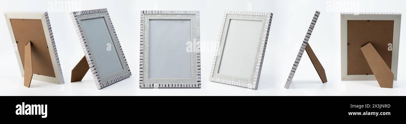 Photo frame different views isolated on white studio background Stock Photo