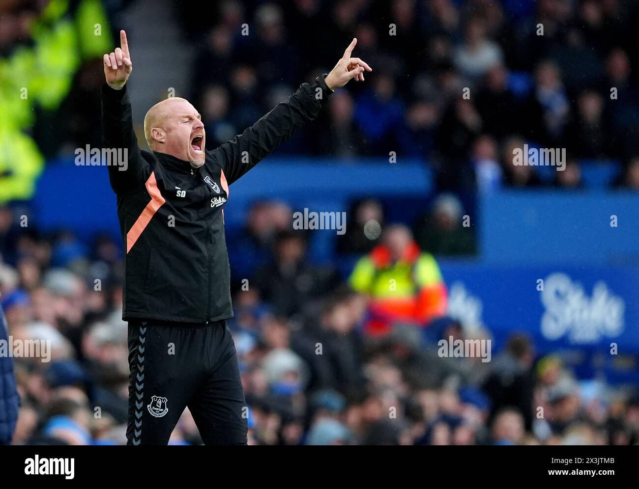 Everton manager Sean Dyche during the Premier League match at Goodison Park, Liverpool. Picture date: Saturday April 27, 2024. Stock Photo
