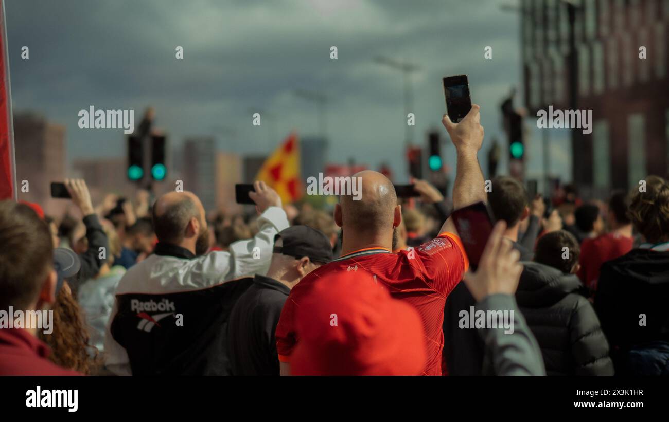 Celebrating another victorious moment with the incredible Liverpool football team. Stock Photo