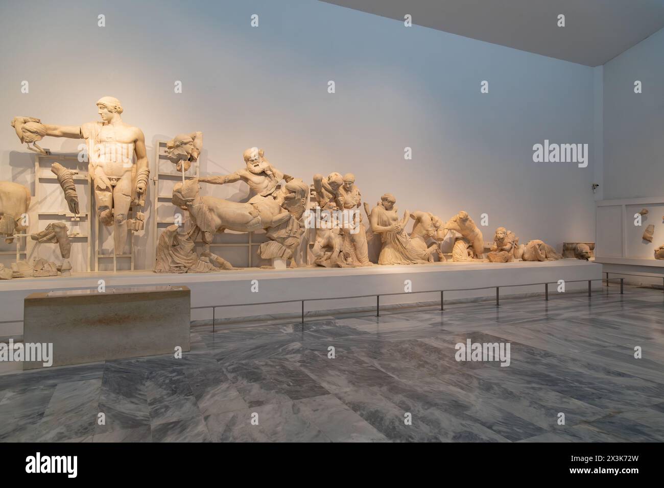 The west pediment of the temple of Zeus, Archeological museum of ...