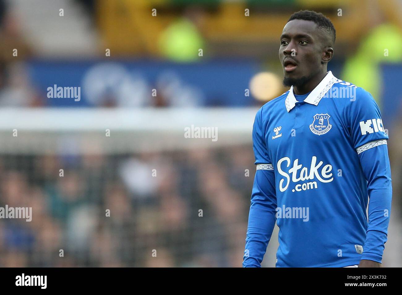Liverpool, UK. 27th Apr, 2024. Idrissa Gueye of Everton looks on. Premier League match, Everton v Brentford at Goodison Park in Liverpool on Saturday 27th April 2024. this image may only be used for Editorial purposes. Editorial use only, pic by Chris Stading/Andrew Orchard sports photography/Alamy Live news Credit: Andrew Orchard sports photography/Alamy Live News Stock Photo
