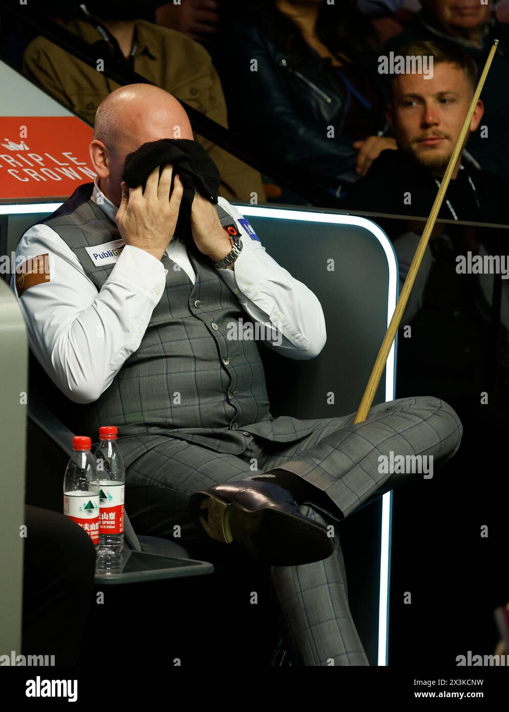 Stuart Bingham on day eight of the 2024 Cazoo World Snooker Championship at the Crucible Theatre, Sheffield. Picture date: Saturday April 27, 2024. Stock Photo