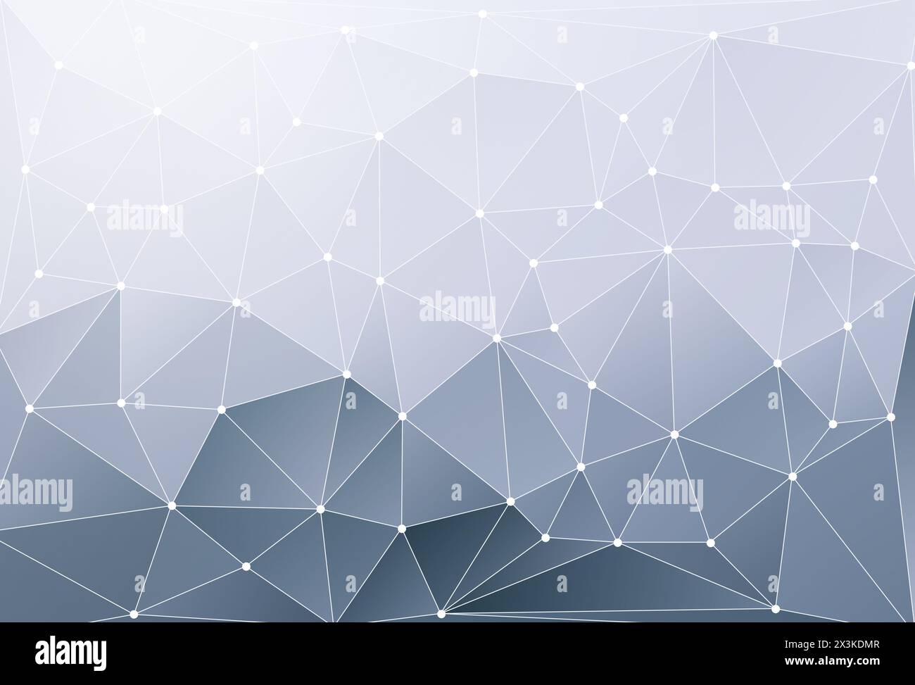 Light gray & bluish grey mesh grid polygon vector pattern background with color gradient. Abstract full frame 3D triangular low poly style background. Stock Photo