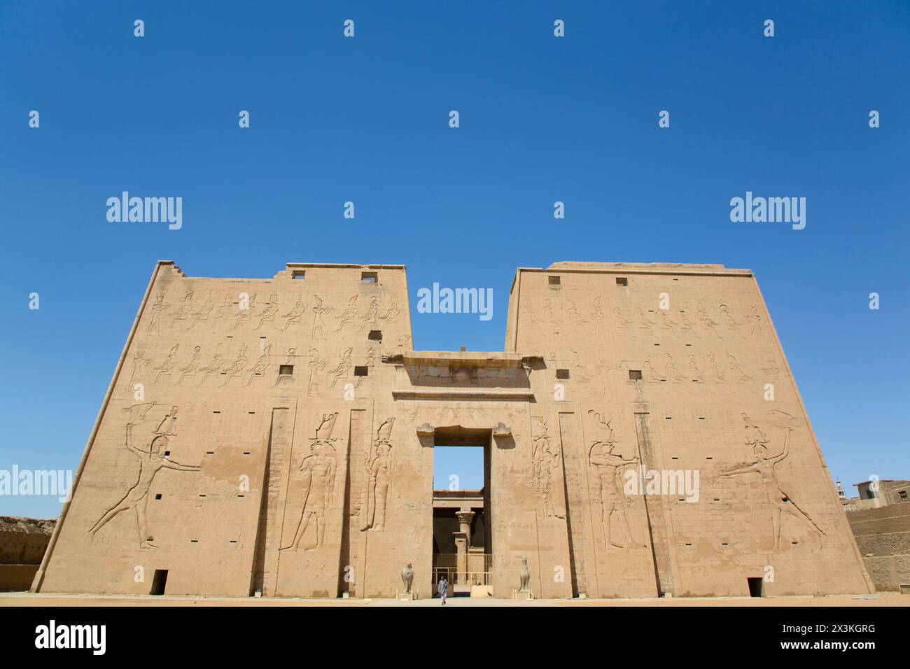 Fisrt Pylon, Temple of Horus, Edfu, Egypt Stock Photo