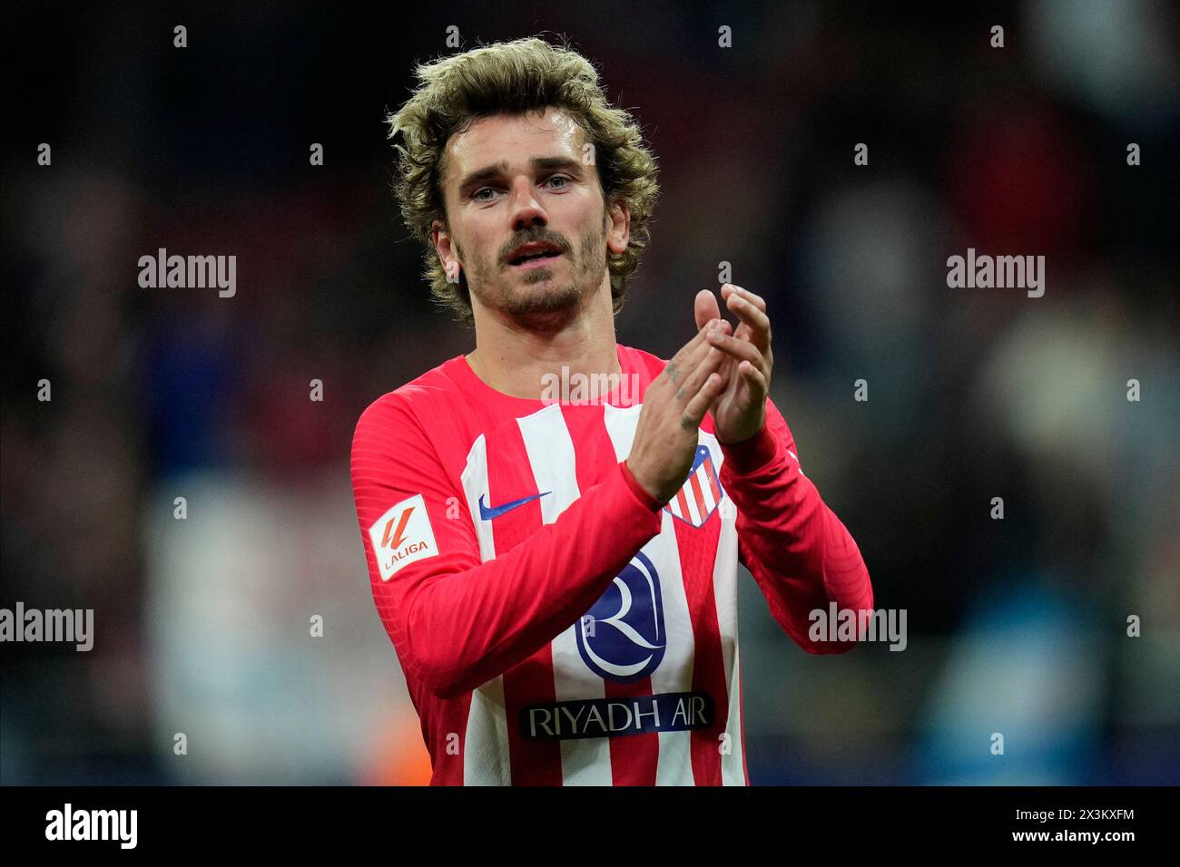 Madrid, Spain. 27th Apr, 2024. Antoine Griezmann of Atletico de Madrid during the La Liga match between Atletico de Madrid and Athletic Club played at Civitas Metropolitano Stadium on April 27 in Madrid, Spain. (Photo by Cesar Cebolla/PRESSINPHOTO) Credit: PRESSINPHOTO SPORTS AGENCY/Alamy Live News Stock Photo