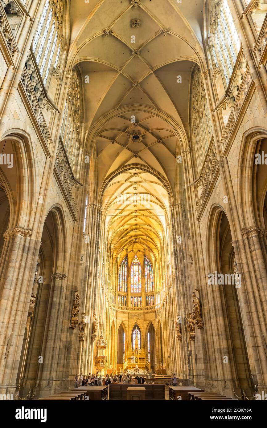 Interior of St. Vitus Cathedral in Prague, Czech Republic Stock Photo ...