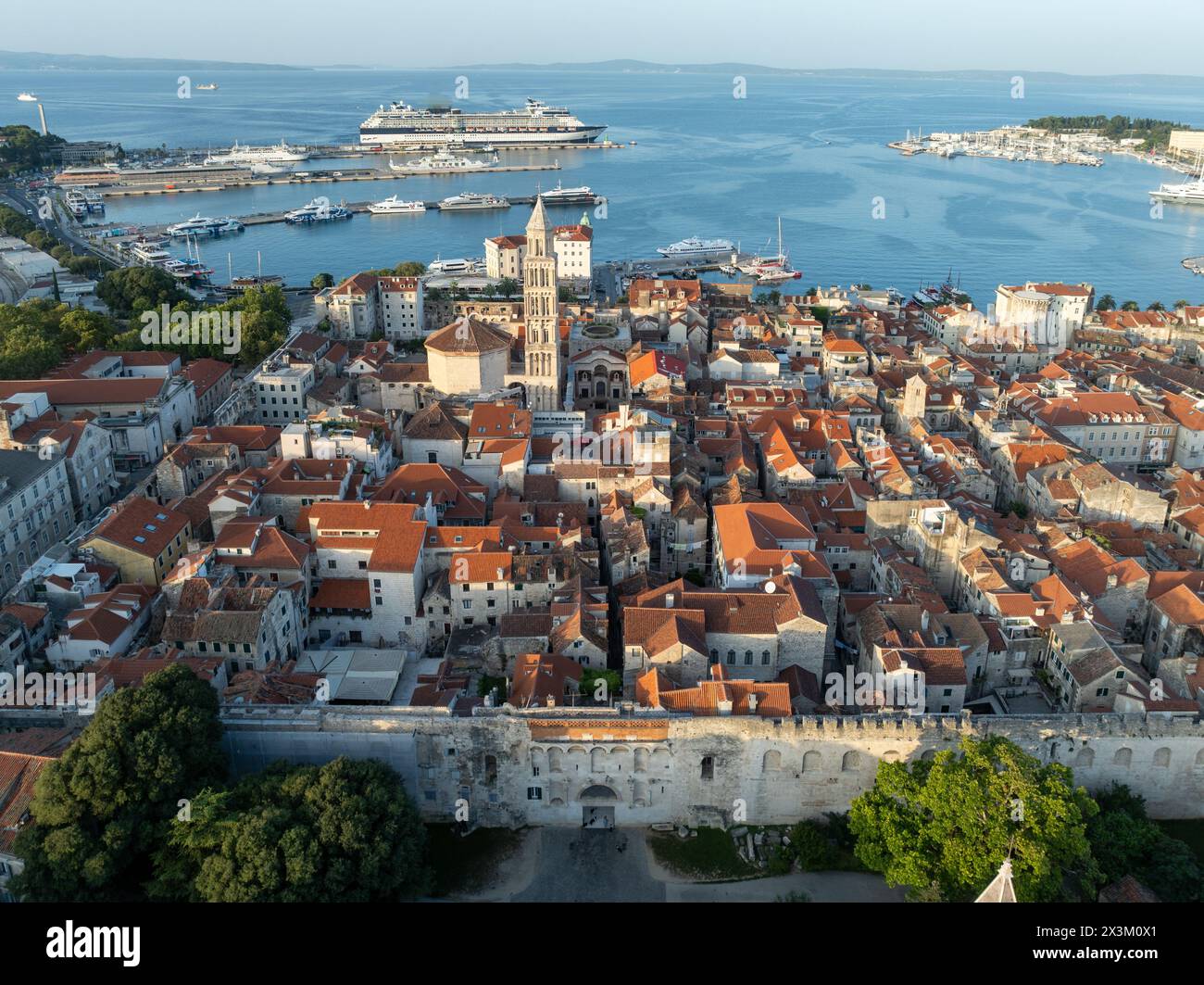 Aerial view of the old city of Split, Croatia. Stock Photo