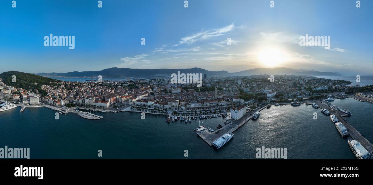 Aerial view of the old city of Split, Croatia. Stock Photo