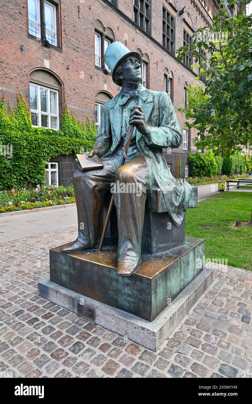 Copenhagen, Denmark - Jul 18, 2023: Bronze statue of the world famous ...