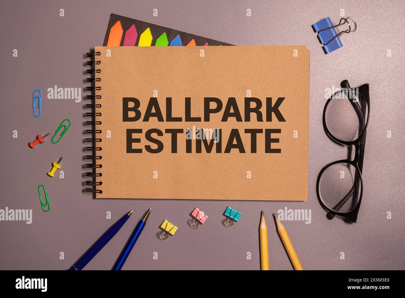 Business Concept Open Notepad With Text On Calendar BALLPARK Business concept open notepad with text on calendar ballpark