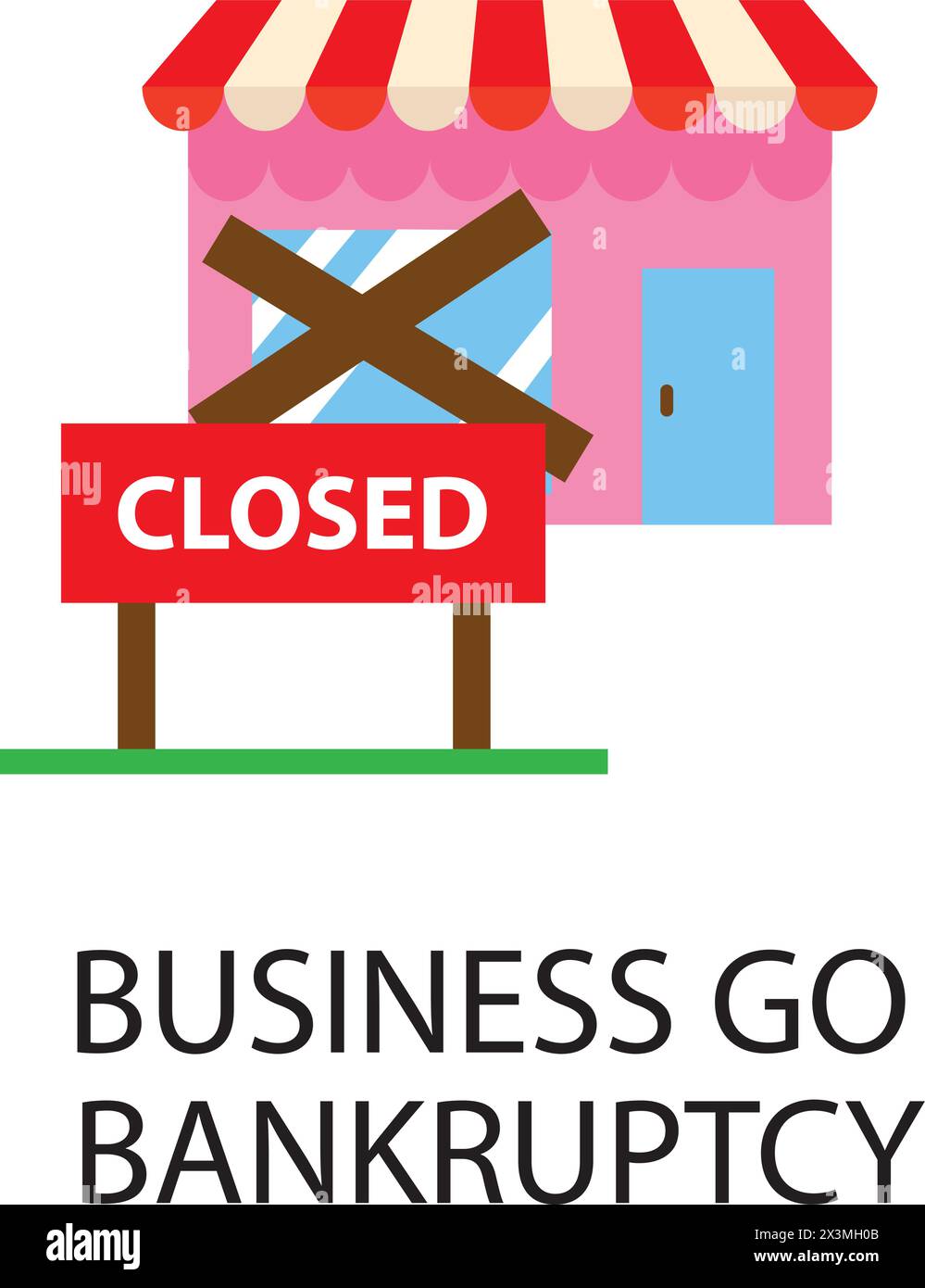 Business go bankruptcy color icon, economic crisis and money loss
