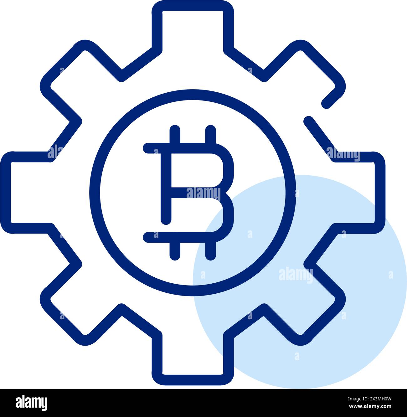 Blockchain automation and network optimization and maintenance. Pixel perfect, editable stroke icon Stock Vector