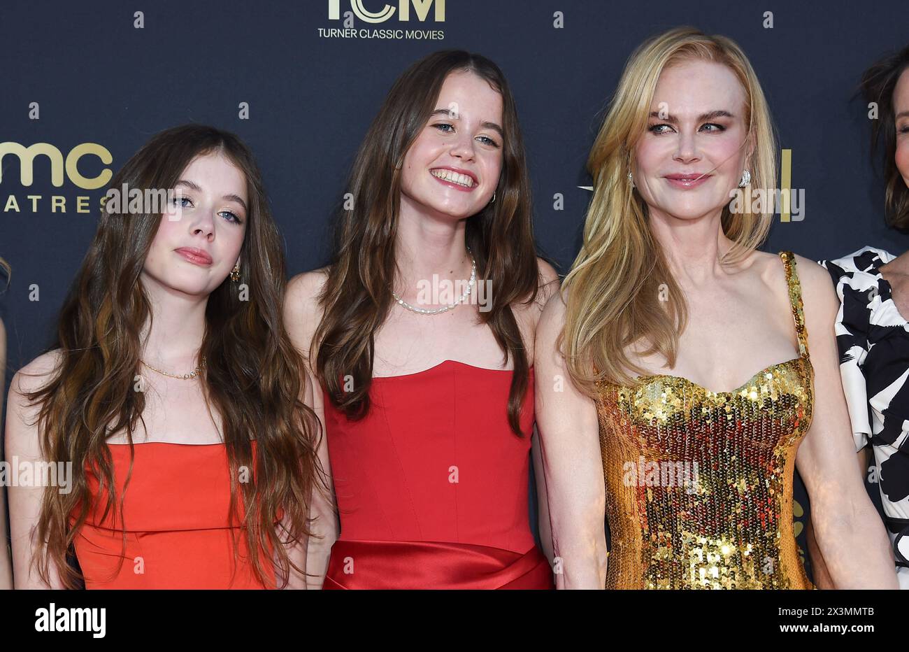 Hollywood, USA. 27th Apr, 2024. Nicole Kidman and daughters Sunday Rose and Faith Margaret Urban arriving to AFI Life Achievement Award Gala Tribute to Nicole Kidman at Dolby Theatre on April 27, 2024 in Hollywood, CA. © Lisa OConnor/AFF-USA.com Credit: AFF/Alamy Live News Stock Photo